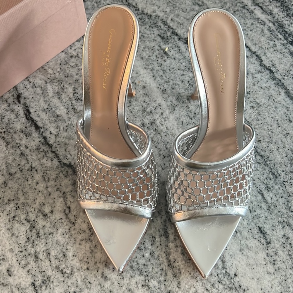 Alisia Mule Nappa Mesh Silver